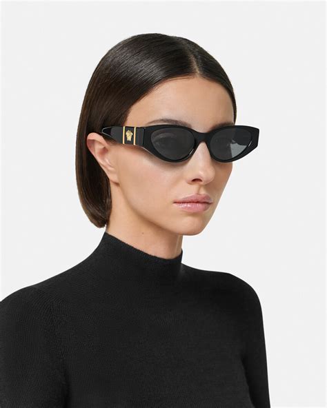 versace black cat-eye medusa crystal sunglasses|Women's Designer and Luxury Sunglasses .